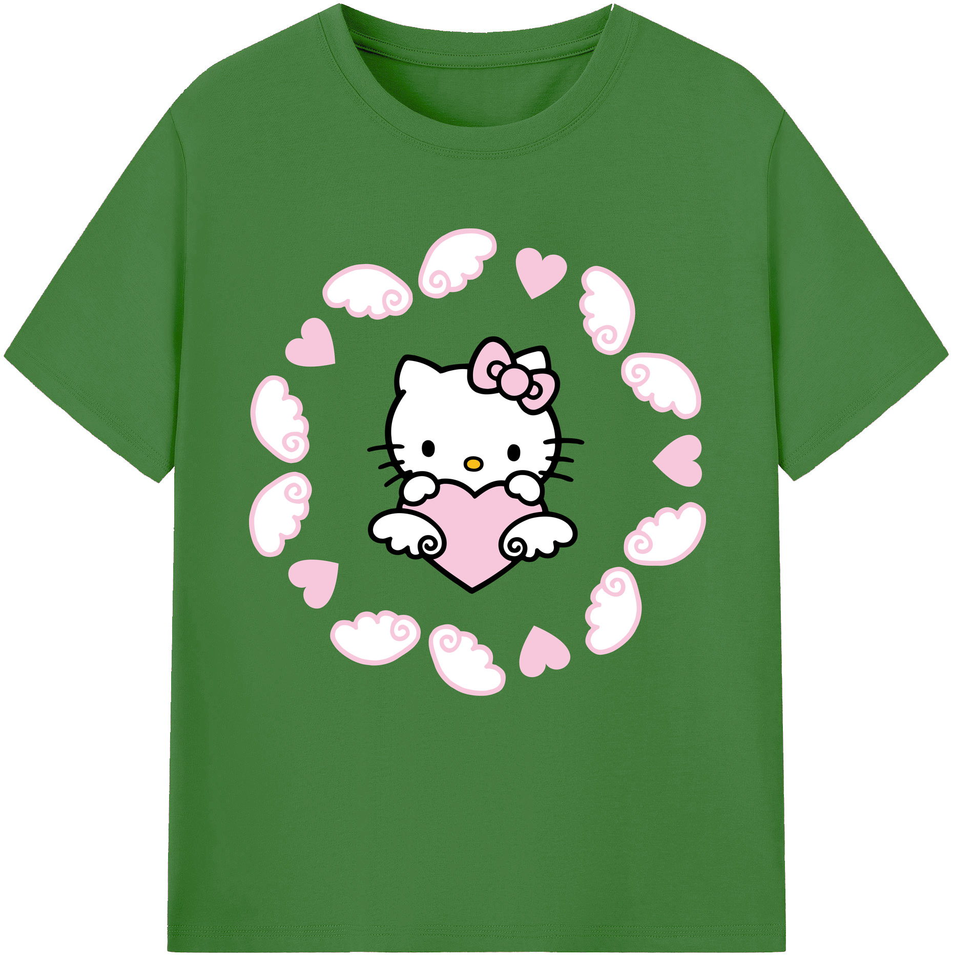 （画像用） Hello Kitty ハローキティ レディースカジュアルプリントTシャツ（綿100％）